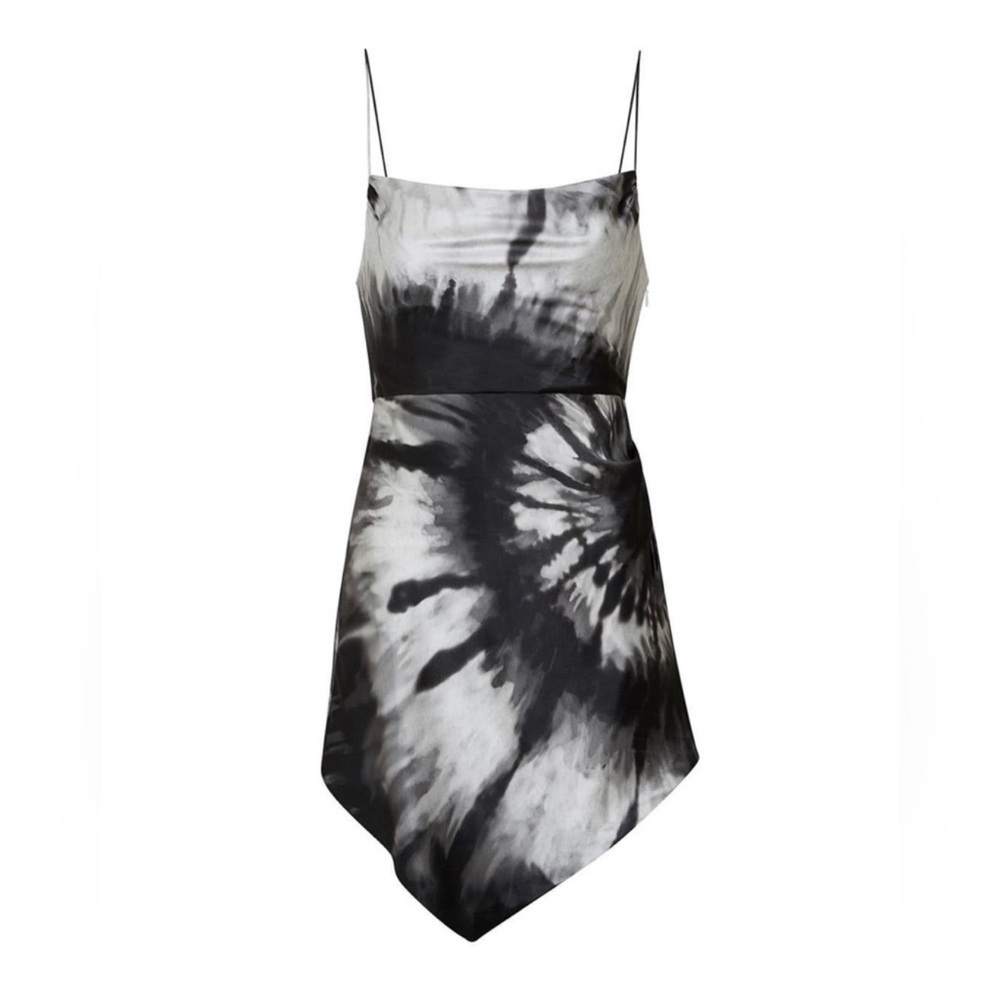 Retrofete NWT 100% Silk slip mini cocktail dress Tie Dye Auris NEW sz Small S